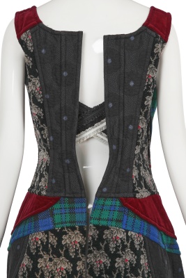 A Comme des Gar&ccedil;ons burgundy velvet and tartan wool dress, 'Beyond Taboo' collection, Autumn-Winter 2001-02 - 8