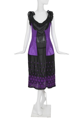 A Comme des Gar&ccedil;ons embroidered black cr&ecirc;pe georgette dress, 'Beyond Taboo' collection, Autumn-Winter 2001-02
