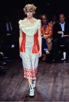 A Comme des Gar&ccedil;ons embroidered black cr&ecirc;pe georgette dress, 'Beyond Taboo' collection, Autumn-Winter 2001-02 - 2