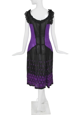 A Comme des Gar&ccedil;ons embroidered black cr&ecirc;pe georgette dress, 'Beyond Taboo' collection, Autumn-Winter 2001-02 - 4