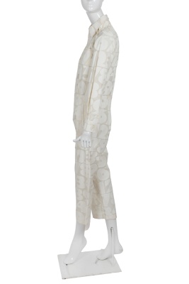 A Comme des Gar&ccedil;ons numerical print cotton ensemble, 'Ethnic Couture (White)' collection, Spring-Summer 2002 - 3