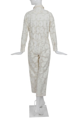 A Comme des Gar&ccedil;ons numerical print cotton ensemble, 'Ethnic Couture (White)' collection, Spring-Summer 2002 - 4