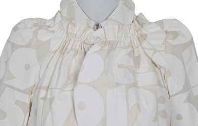 A Comme des Gar&ccedil;ons numerical print cotton ensemble, 'Ethnic Couture (White)' collection, Spring-Summer 2002 - 7