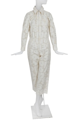 A Comme des Gar&ccedil;ons numerical print cotton ensemble, 'Ethnic Couture (White)' collection, Spring-Summer 2002 - 8