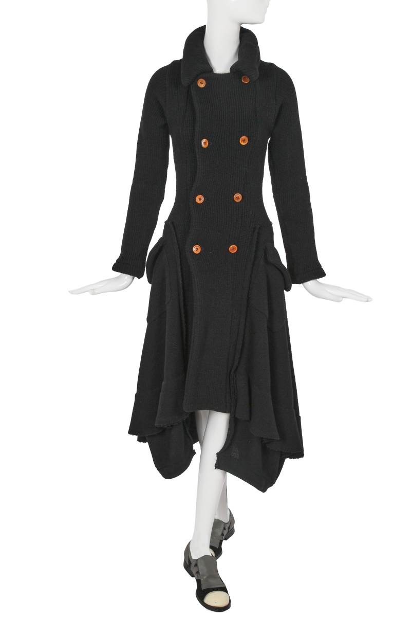A Comme des Gar&ccedil;ons black knitted wool double-breasted coat-dress, 'Free Knitting (Freedom of Knits)' collection, Autumn-Winter 2002-03