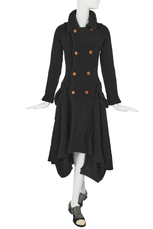 A Comme des Gar&ccedil;ons black knitted wool double-breasted coat-dress, 'Free Knitting (Freedom of Knits)' collection, Autumn-Winter 2002-03