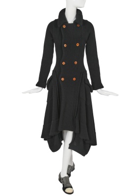 A Comme des Gar&ccedil;ons black knitted wool double-breasted coat-dress, 'Free Knitting (Freedom of Knits)' collection, Autumn-Winter 2002-03