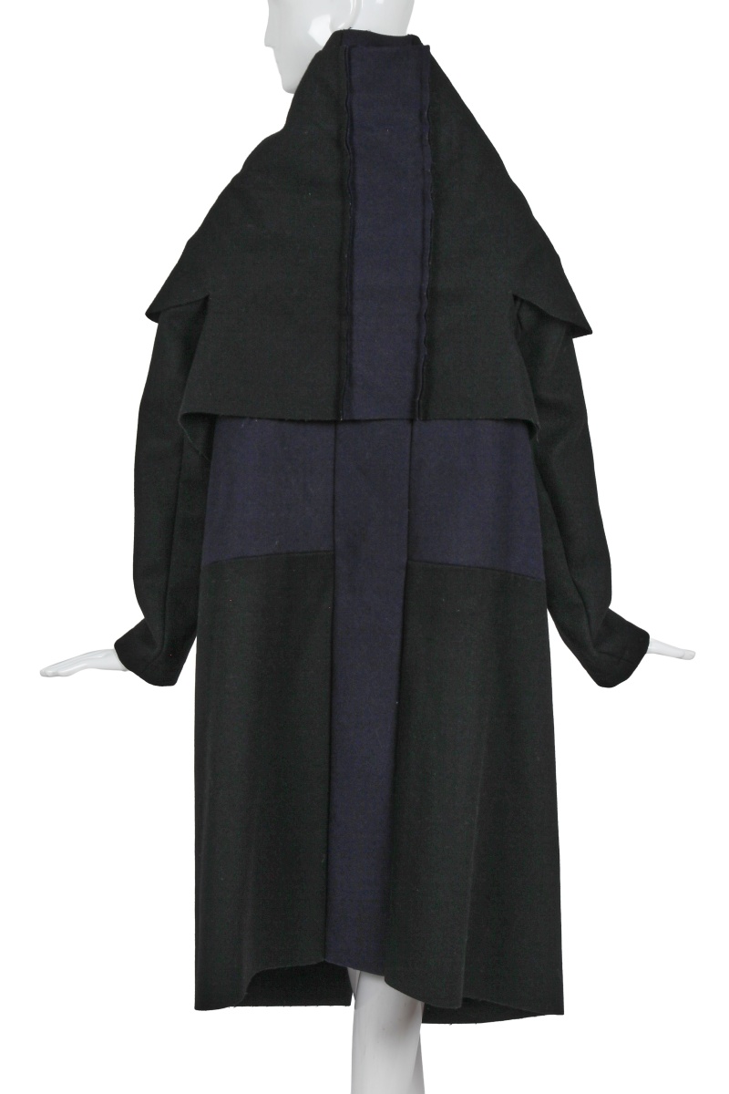 A Comme des Gar&ccedil;ons blue and black felted wool coat, 'Square' collection, Autumn-Winter 2003-04