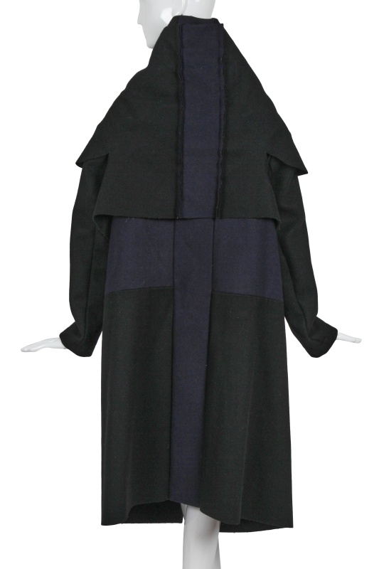 A Comme des Gar&ccedil;ons blue and black felted wool coat, 'Square' collection, Autumn-Winter 2003-04