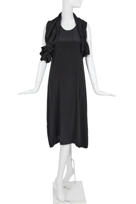 A Comme des Gar&ccedil;ons black silk dress, 'Square' collection, Autumn-Winter 2003-04