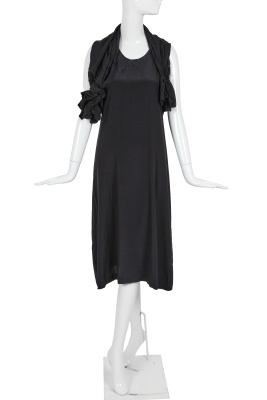 A Comme des Gar&ccedil;ons black silk dress, 'Square' collection, Autumn-Winter 2003-04