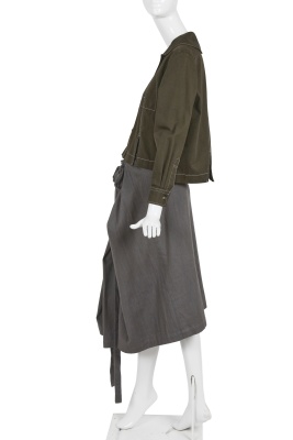 A Comme des Gar&ccedil;ons green and grey cotton ensemble, circa 1980 - 2