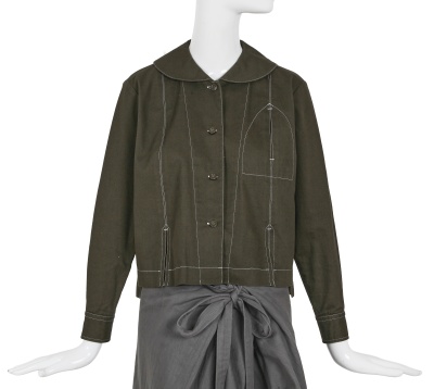 A Comme des Gar&ccedil;ons green and grey cotton ensemble, circa 1980 - 4