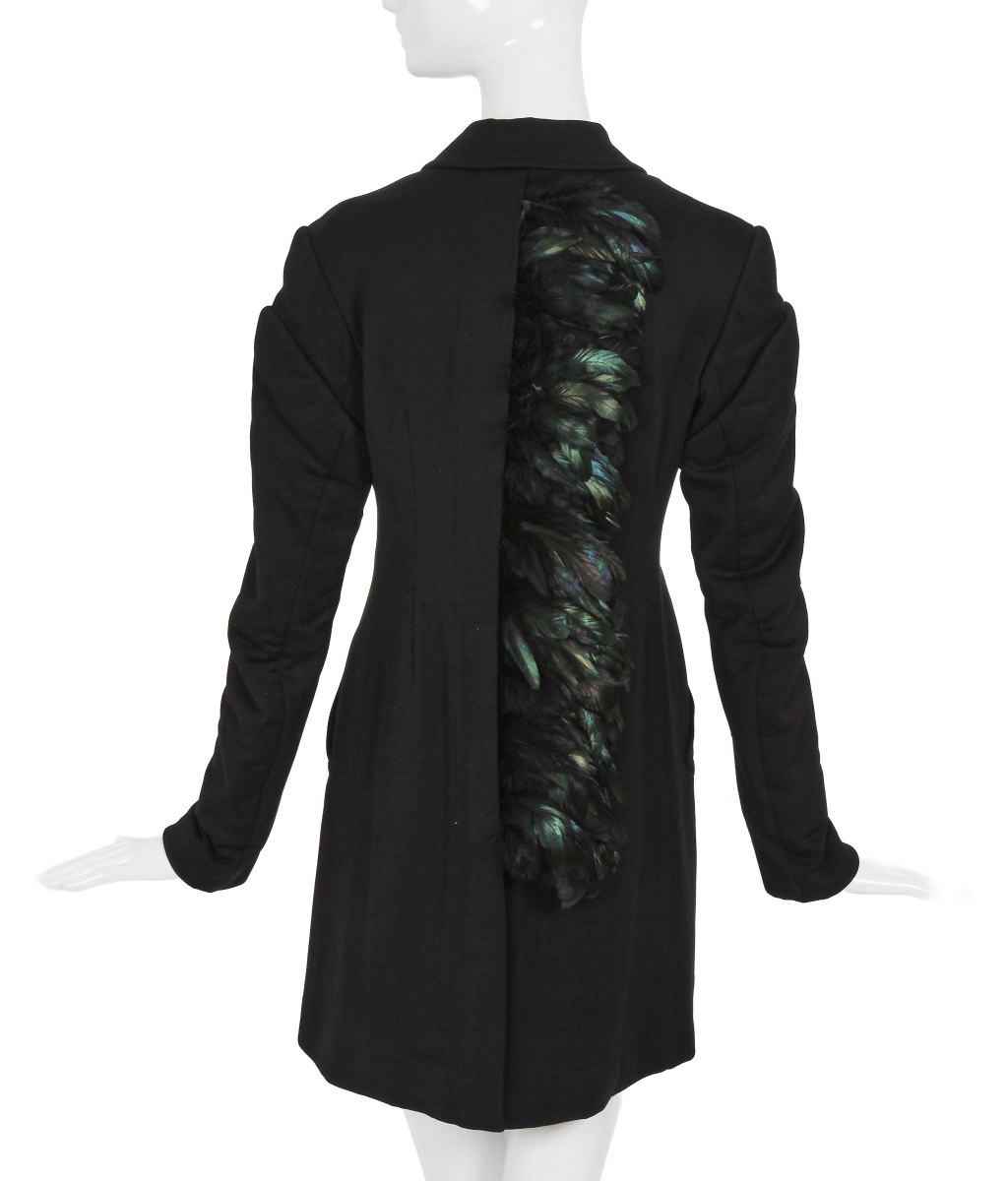 A Comme des Gar&ccedil;ons feather-embellished black coat, 'Dark Romance, Witch' collection, Autumn-Winter 2004-05