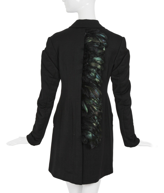 A Comme des Gar&ccedil;ons feather-embellished black coat, 'Dark Romance, Witch' collection, Autumn-Winter 2004-05