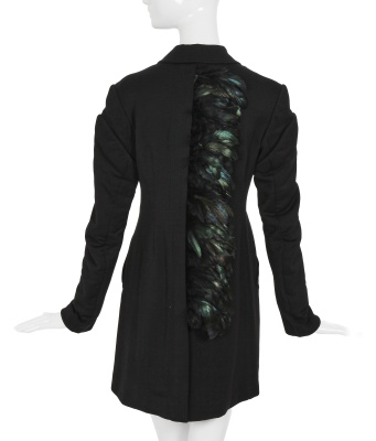A Comme des Gar&ccedil;ons feather-embellished black coat, 'Dark Romance, Witch' collection, Autumn-Winter 2004-05