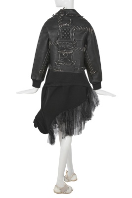 A Comme des Gar&ccedil;ons black leather and wool ensemble, 'Ballerina Motorbike' collection, Spring-Summer 2005 - 3