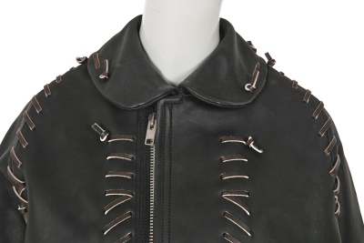 A Comme des Gar&ccedil;ons black leather and wool ensemble, 'Ballerina Motorbike' collection, Spring-Summer 2005 - 4
