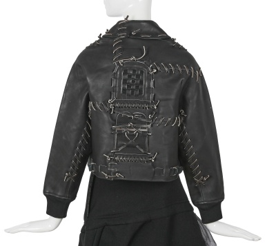 A Comme des Gar&ccedil;ons black leather and wool ensemble, 'Ballerina Motorbike' collection, Spring-Summer 2005 - 6