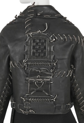 A Comme des Gar&ccedil;ons black leather and wool ensemble, 'Ballerina Motorbike' collection, Spring-Summer 2005 - 7