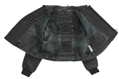 A Comme des Gar&ccedil;ons black leather and wool ensemble, 'Ballerina Motorbike' collection, Spring-Summer 2005 - 8