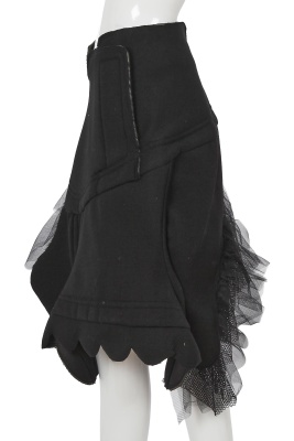 A Comme des Gar&ccedil;ons black leather and wool ensemble, 'Ballerina Motorbike' collection, Spring-Summer 2005 - 11