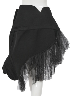 A Comme des Gar&ccedil;ons black leather and wool ensemble, 'Ballerina Motorbike' collection, Spring-Summer 2005 - 12