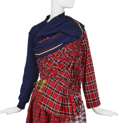 A Comme des Gar&ccedil;ons multi-tartan ensemble, 'Lost Empire' collection, Spring-Summer 2006 - 6