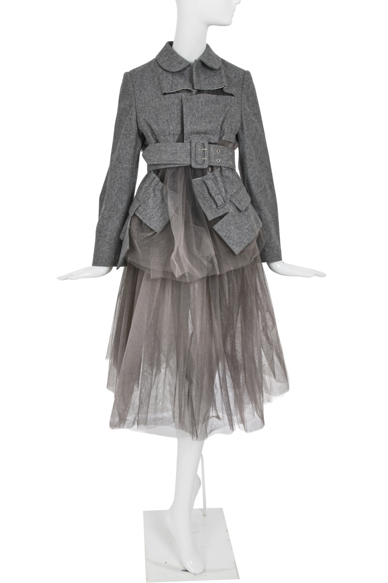 A Comme des Gar&ccedil;ons grey tulle and felted wool ensemble, 'Cubisme' collection, Spring-Summer 2007