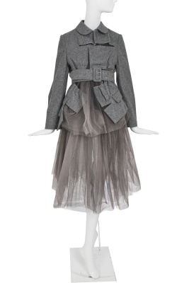 A Comme des Gar&ccedil;ons grey tulle and felted wool ensemble, 'Cubisme' collection, Spring-Summer 2007