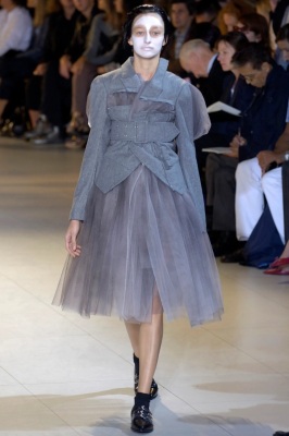 A Comme des Gar&ccedil;ons grey tulle and felted wool ensemble, 'Cubisme' collection, Spring-Summer 2007 - 2