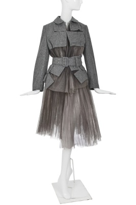 A Comme des Gar&ccedil;ons grey tulle and felted wool ensemble, 'Cubisme' collection, Spring-Summer 2007 - 3
