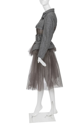 A Comme des Gar&ccedil;ons grey tulle and felted wool ensemble, 'Cubisme' collection, Spring-Summer 2007 - 4