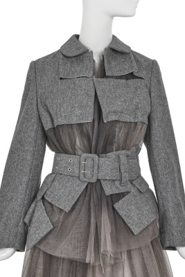 A Comme des Gar&ccedil;ons grey tulle and felted wool ensemble, 'Cubisme' collection, Spring-Summer 2007 - 5