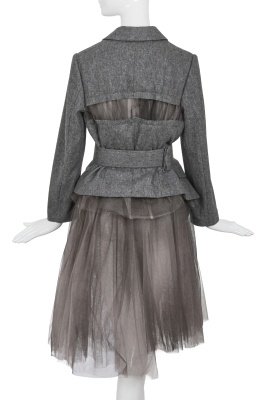 A Comme des Gar&ccedil;ons grey tulle and felted wool ensemble, 'Cubisme' collection, Spring-Summer 2007 - 7