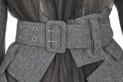 A Comme des Gar&ccedil;ons grey tulle and felted wool ensemble, 'Cubisme' collection, Spring-Summer 2007 - 8