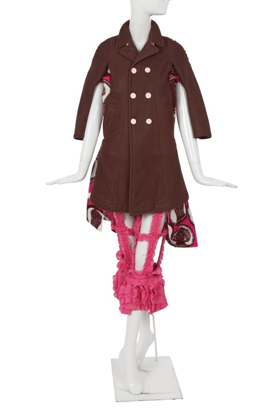 A Comme des Gar&ccedil;ons brown and pink ensemble, 'Cacophony' collection, Spring-Summer 2008