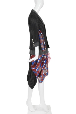 A Comme des Gar&ccedil;ons pinstriped wool and African hairstyle print suit, 'Cacophony' collection, Spring-Summer 2008 - 5