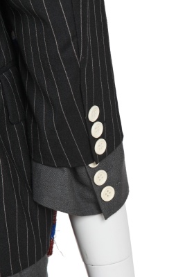 A Comme des Gar&ccedil;ons pinstriped wool and African hairstyle print suit, 'Cacophony' collection, Spring-Summer 2008 - 7