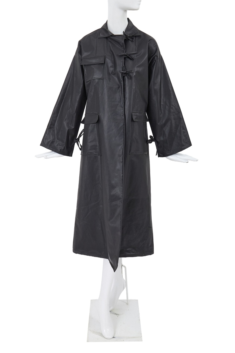 A Comme des Gar&ccedil;ons black polyurethane raincoat, 1970s