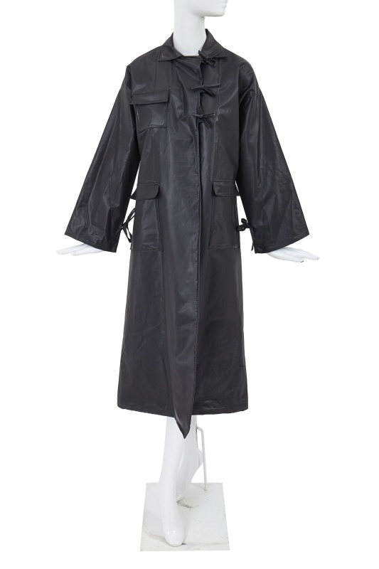 A Comme des Gar&ccedil;ons black polyurethane raincoat, 1970s
