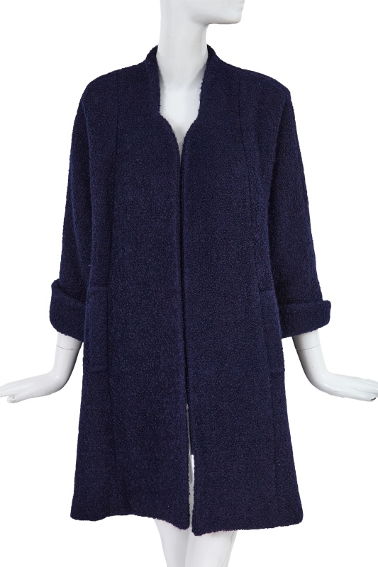 A Comme des Gar&ccedil;ons navy boucl&eacute; mohair coat, circa 1980