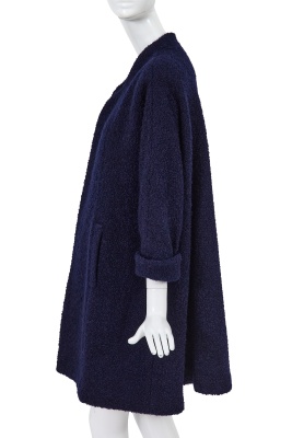 A Comme des Gar&ccedil;ons navy boucl&eacute; mohair coat, circa 1980 - 2