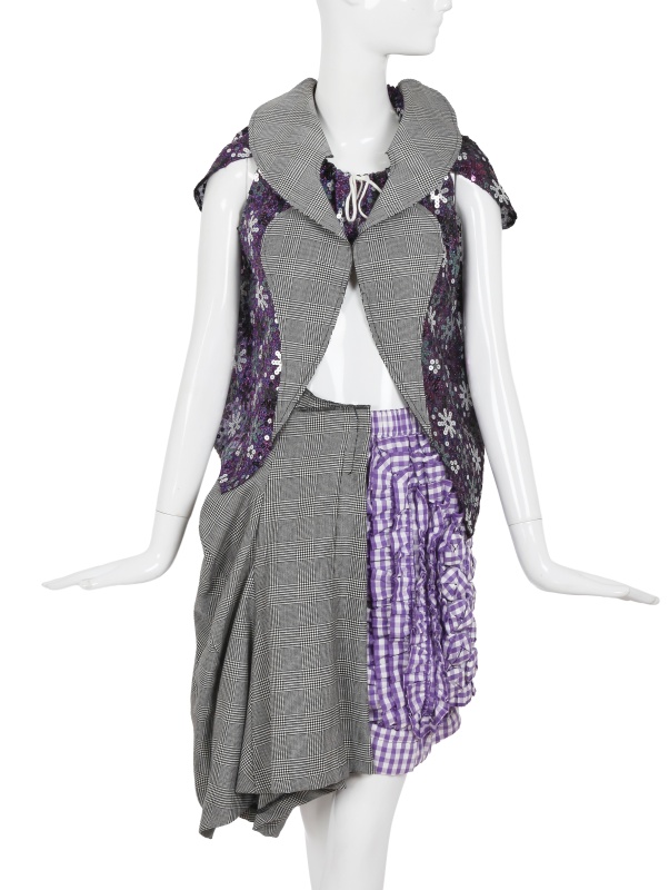 A Comme des Gar&ccedil;ons checked and sequinned ensemble, 'Cacophony' collection, Spring-Summer 2008