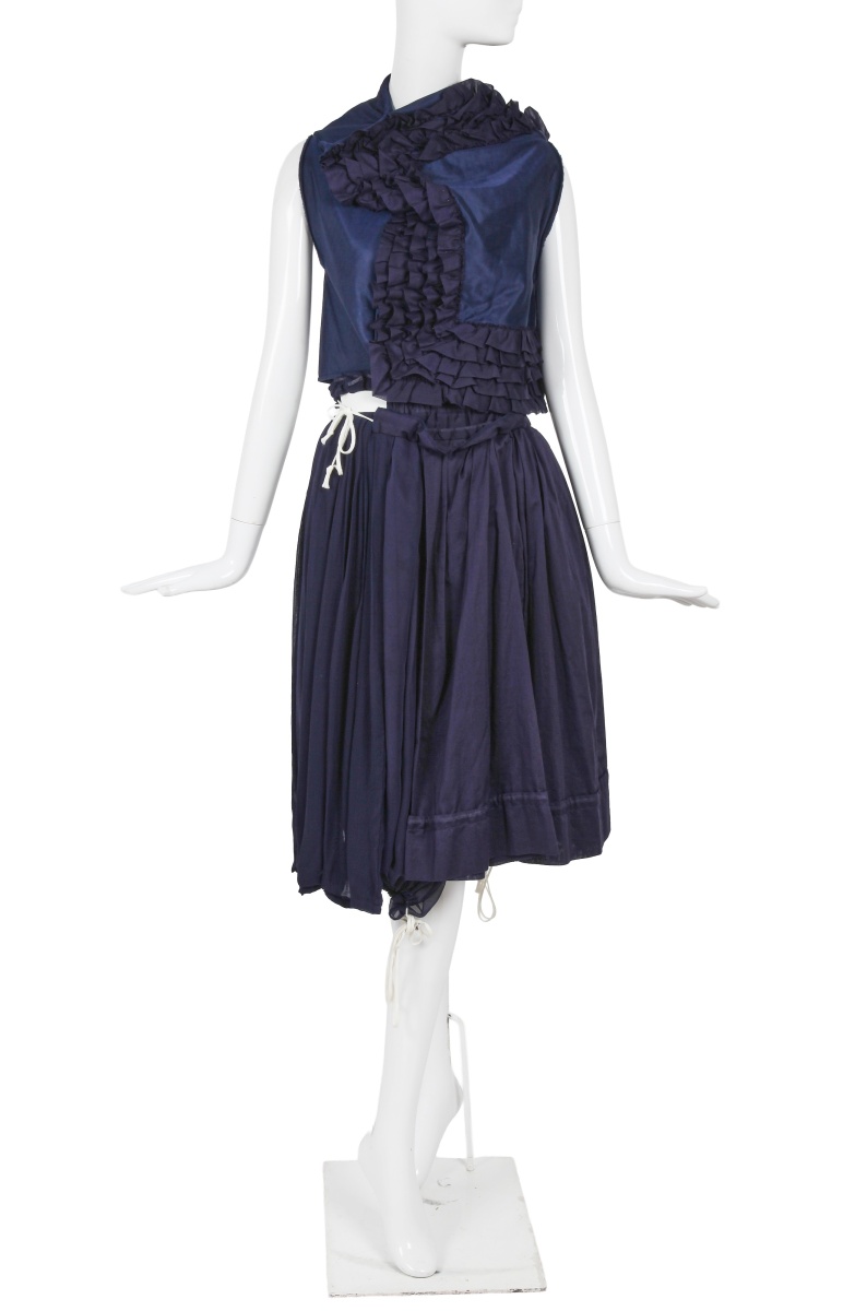 A Comme des Gar&ccedil;ons blue ruffles and pleated ensemble, 'Cacophony' collection, Spring-Summer 2008
