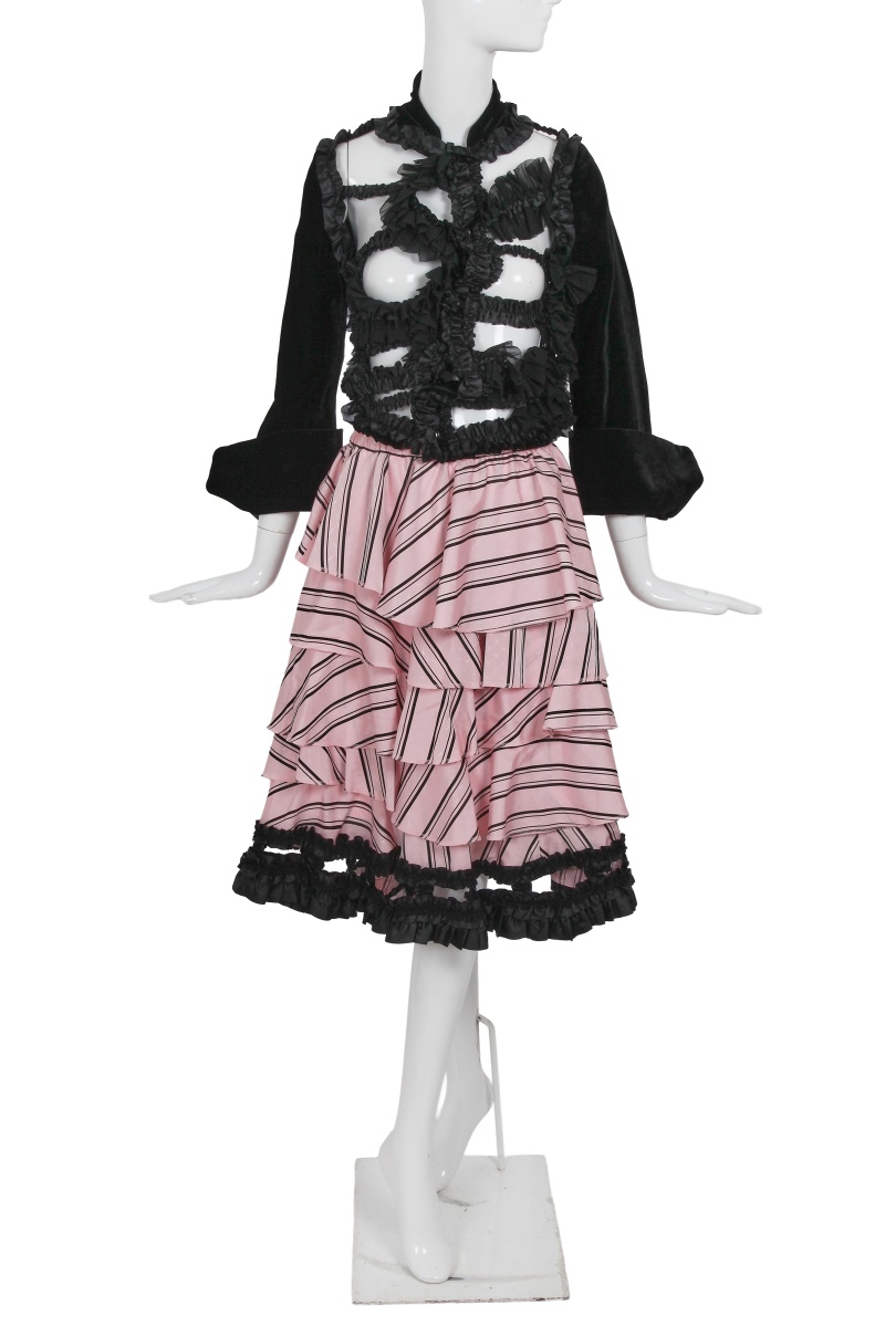 A Comme des Gar&ccedil;ons ruffled black and pink ensemble, 'Bad Taste' collection, Autumn-Winter 2008-09