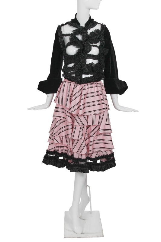 A Comme des Gar&ccedil;ons ruffled black and pink ensemble, 'Bad Taste' collection, Autumn-Winter 2008-09