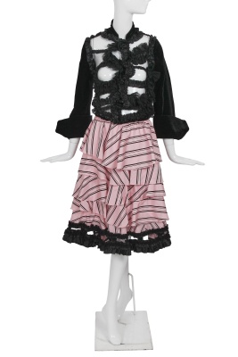 A Comme des Gar&ccedil;ons ruffled black and pink ensemble, 'Bad Taste' collection, Autumn-Winter 2008-09