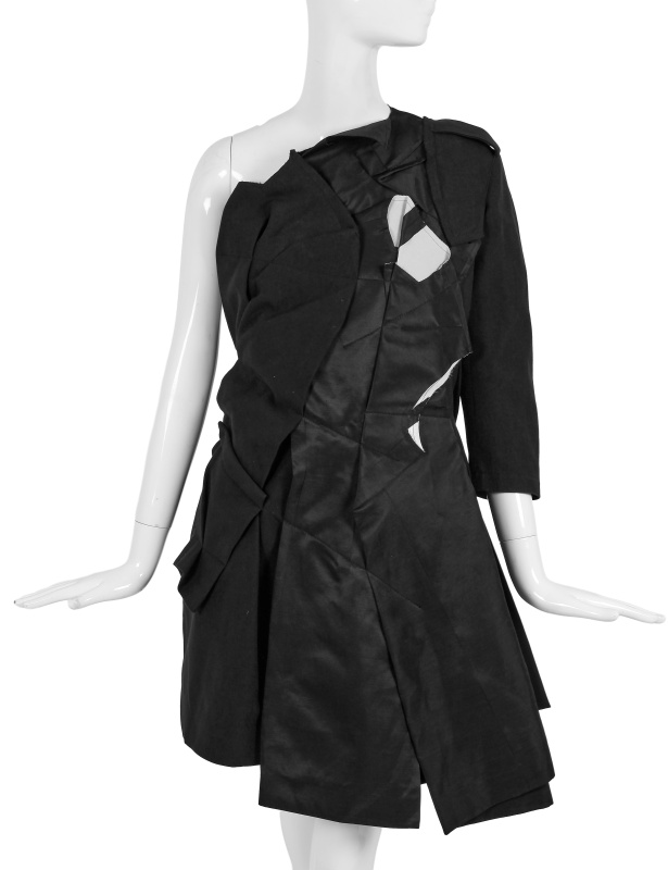A Comme des Gar&ccedil;ons asymmetric black dress, 'Crush' collection, Spring-Summer 2013
