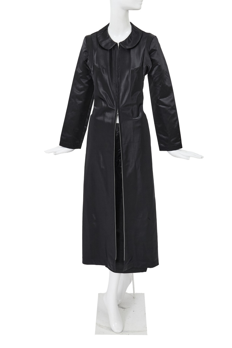 A Junya Watanabe/Comme des Gar&ccedil;ons black satin suit, Autumn-Winter 1995-96